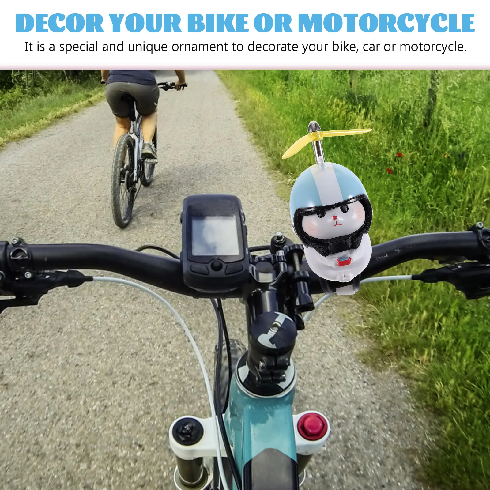 

Lovely Resin Cat with Propeller Car Dashboard Bike Motorcycle Decoration Unique Wind Rotate Fun Ornament for Vehicle