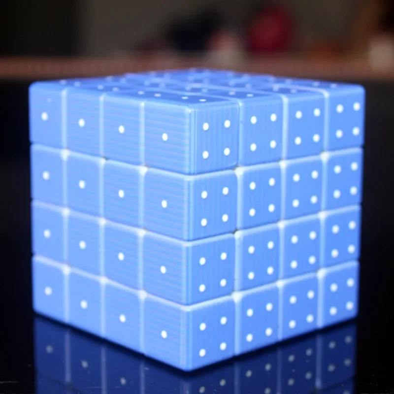 Cubo personalizado con impresión UV, 4x4x4, Braille, huella dactilar, relieve 3D, 4x4x4, sin pegatinas, Cubo mágico, juguetes educativos para niños