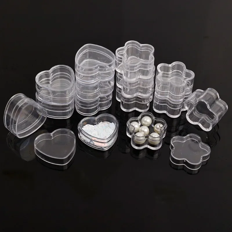 10-40pcs Transparent Plastic Jewelry Storage Box Earings Distribution Boxes Mini Packaging Display Gift Organizer Rings Cases