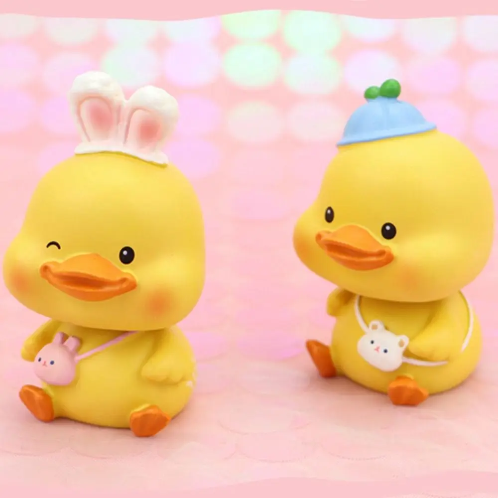 Kawaii Kawaii Cartoon Duck Ornament Exquisite Durable lucky Duckling Car Decoration Romance Mini lucky Duckling Doll Toy Desk