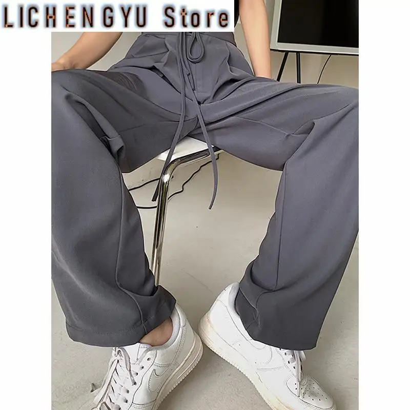 

New Lace Pleated Tailored Trousers for Women Korean Fashion Baggy Pants Streetwear Elegant Design Pants vetement femme