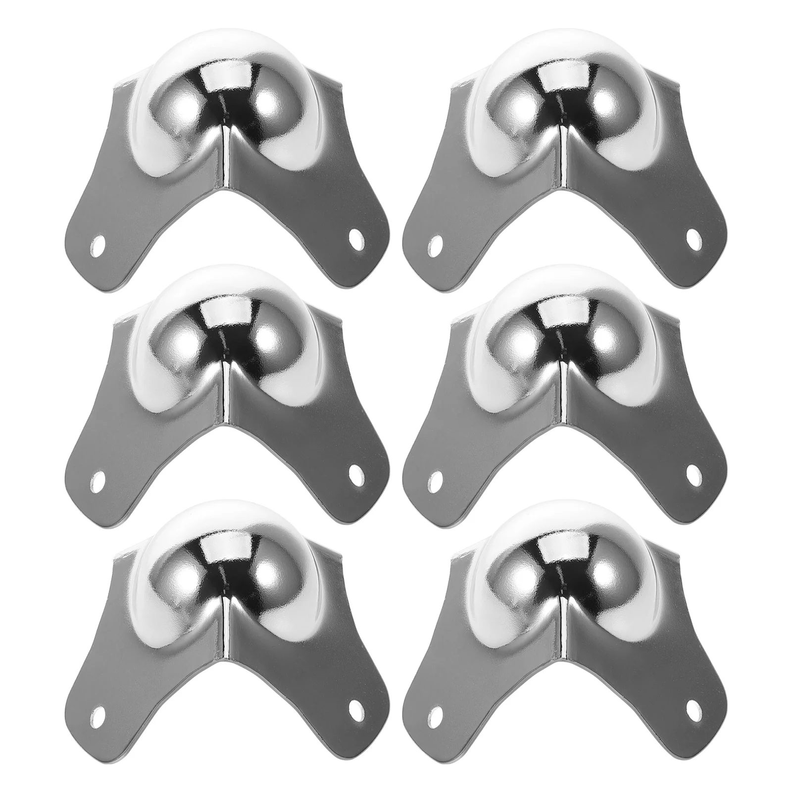 6Pcs Silver Ball Corner Protectors Metal Edge Guards for Cabinets Furniture Tables Shockproof
