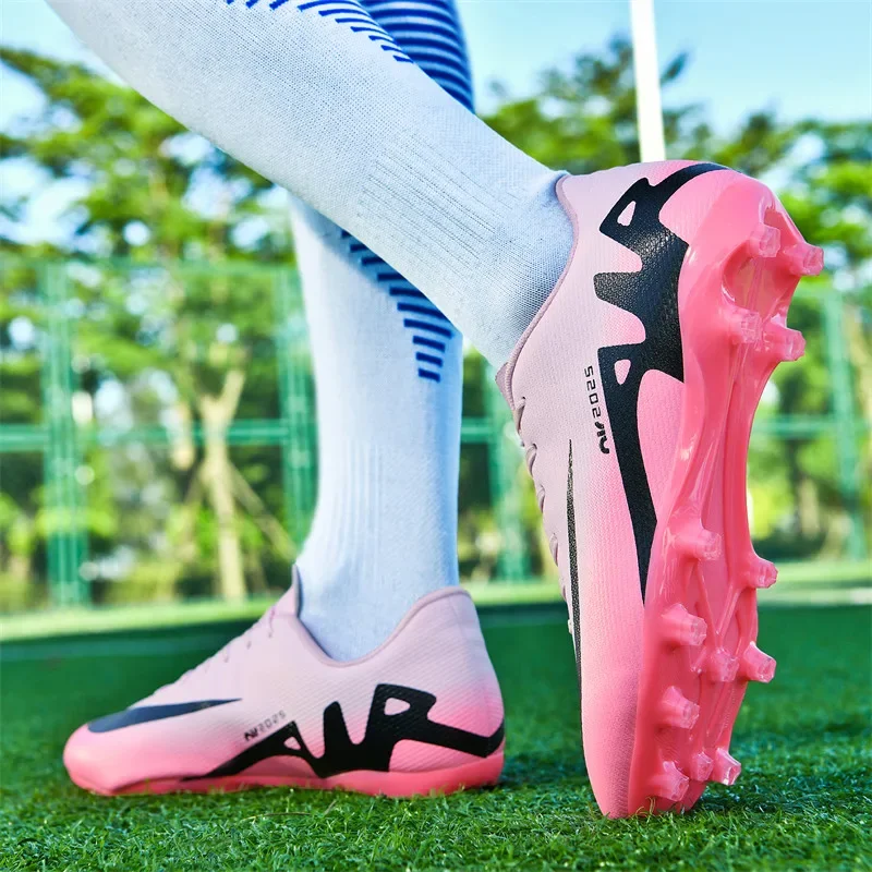 Men's Soccer Shoes Cleats TF/FG Ankle Football Field Boots Anti-Slip Outdoor Grass Fast Multicolor Training Match Male Sneakers