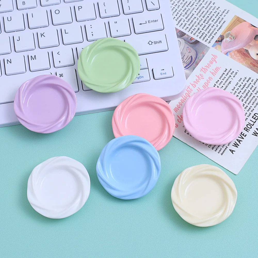 3/30PCS 3D Rotating Plate Series Dollhouse Miniature Flat Back Resin Cabochons Scrapbooking DIY Home Decor Craft Accessories
