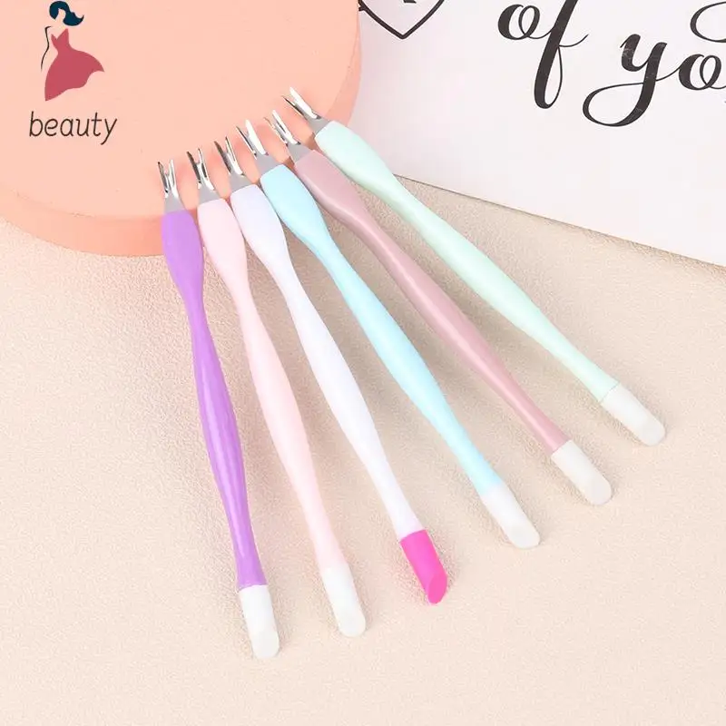 1Pcs Dead Skin Remover Nail Art Fork Cuticle Remover Nipper Pusher Trimmer Stainless Steel Pedicure Nails Care Nail Tools