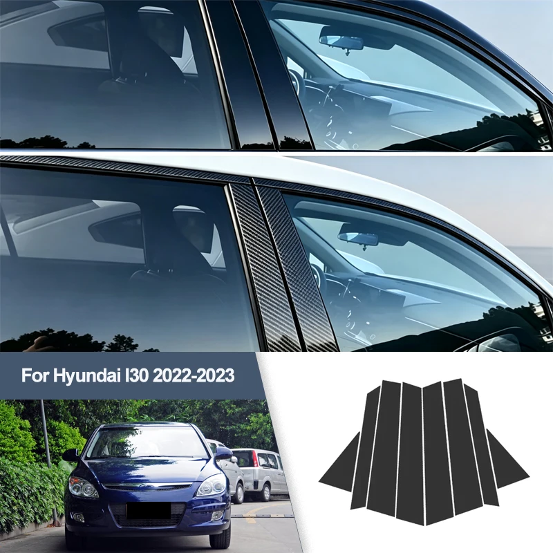 For Hyundai I30 2022-2023 B/C Pillar Post Stickers PC Window Middle Pillar Trim Decorative Car Exterior Protect Parts