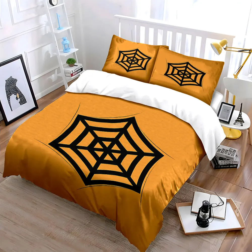 Spider Web Decor Set Soft Skin-Friendly Bedding Set Includes 1 Duvet Cover And 2 Pillowcase, Gift