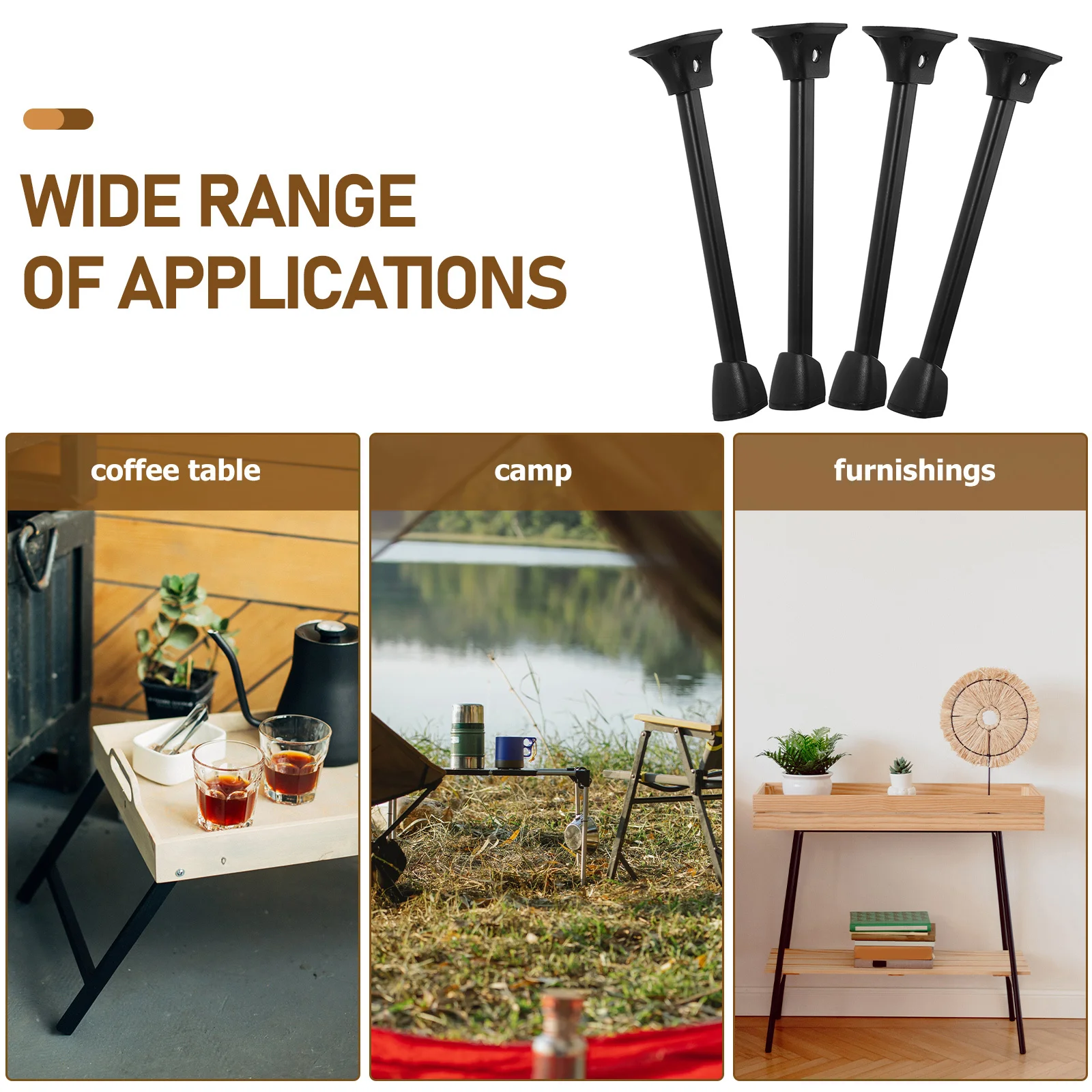 Patas de mesa plegables de hierro resistente, textura robusta, excelente para café, mesita de noche, mesas de comedor, patas de mesa de hierro, 4 Uds.