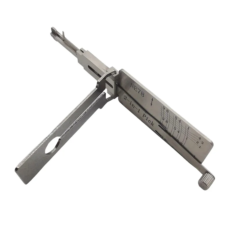 Lishi NE78 2-in-1 Lock Pick Decoder Ignition Car door open for Peugeot and Citroen Models Vertical milling