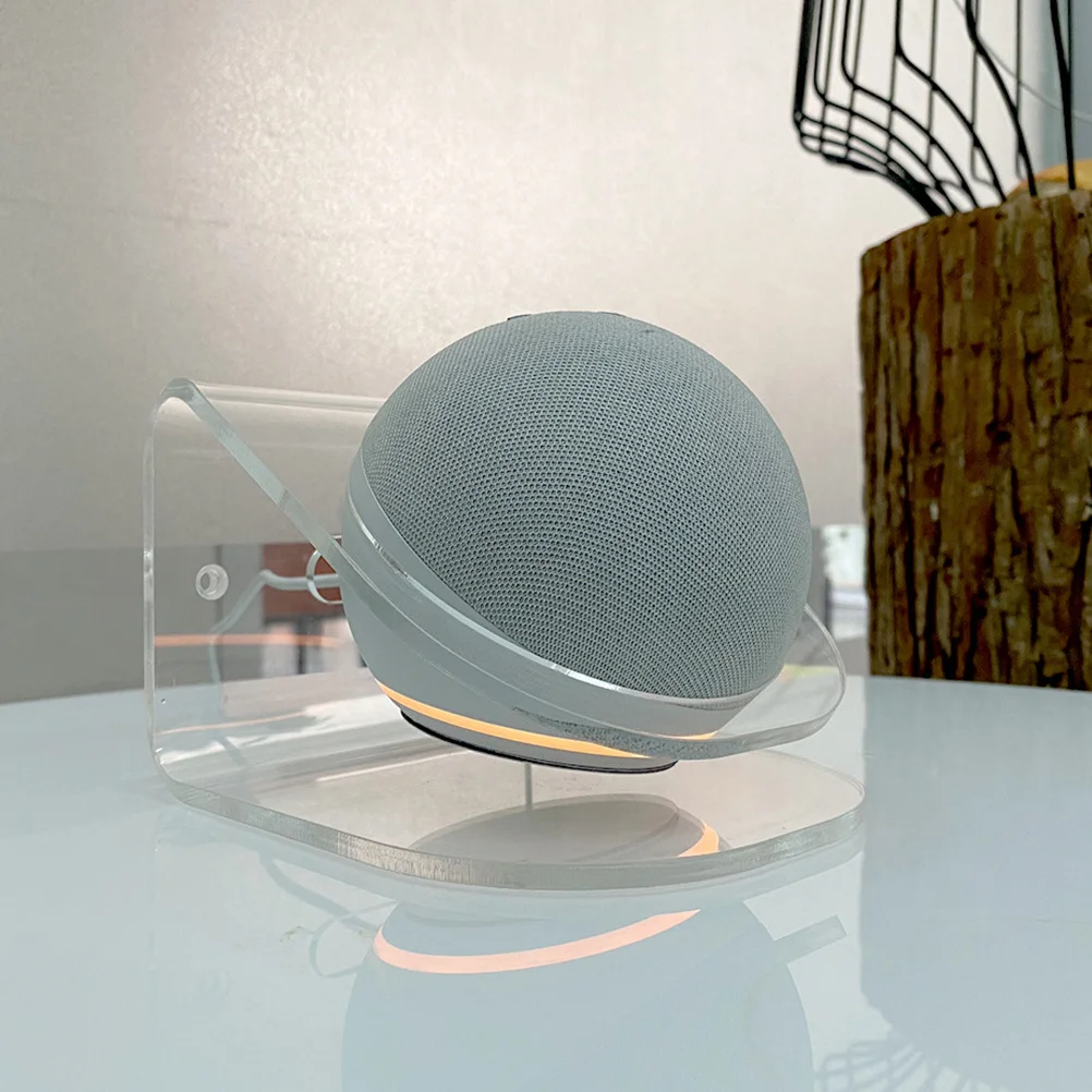 

Wall Mounted Smart Speaker Bracket Transparent Acrylic Compatible for Echo Dot 4 Stylish Home Decor Smart Speaker Bracket