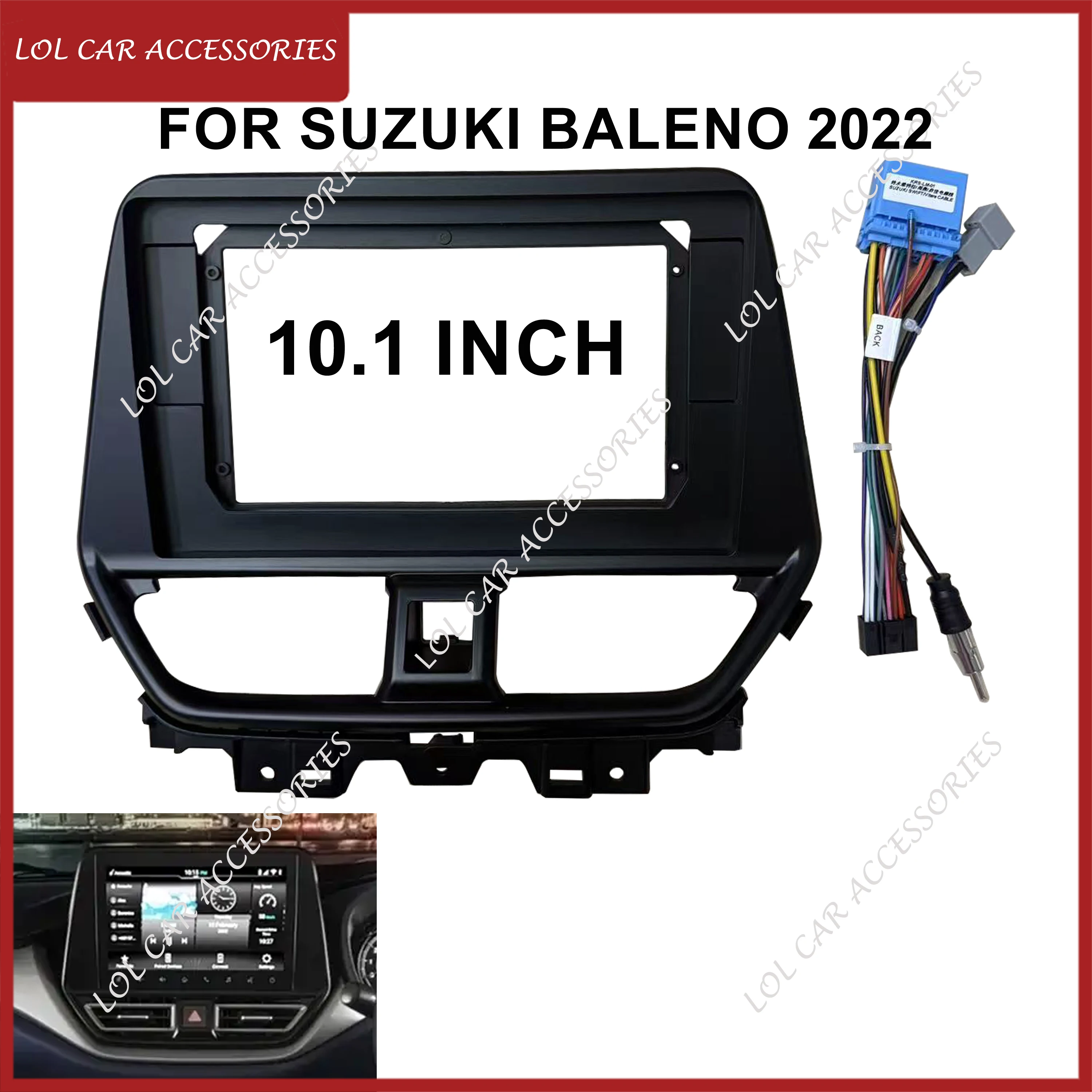

10,1-дюймовый для SUZUKI Baleno 2022, автомобильный радиоприемник, стерео GPS MP5, Android-плеер, 2 Din, панель головное устройство, лицевая панель, крышка приборной панели