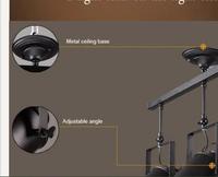 Vintage Ceiling Lights LED Black Iron Ceiling Lamp Industrial clothing Track Lamp retro rail potlights luminaria Fixture Light
