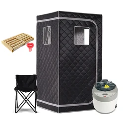Full Body Home Steam Sauna Set 4L Large Steam Pot One Person Sauna Spa with Time Temperature Remote Control Detox Therapy
