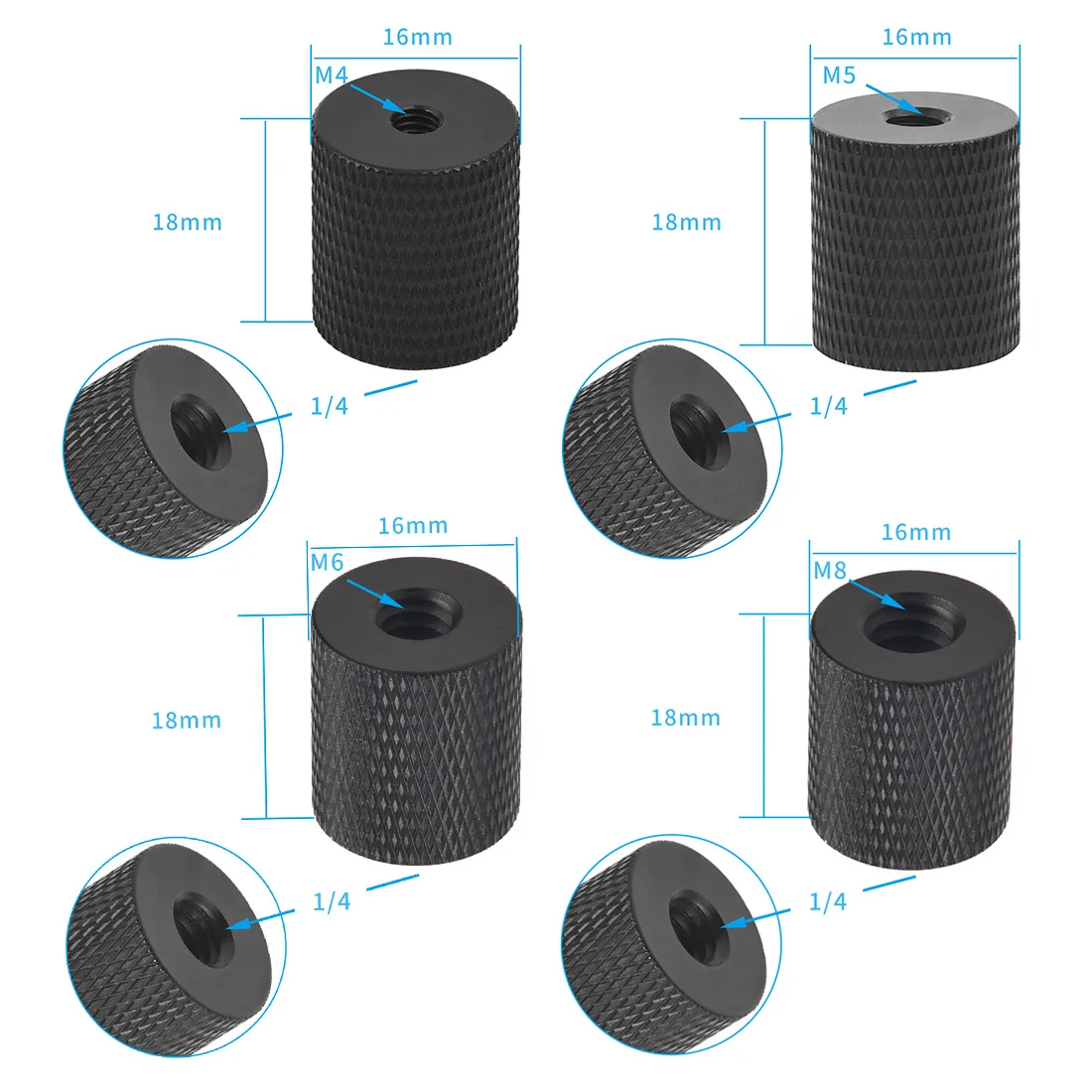 1pc 1/4 to 1/4 3/8 inch M4 M5 M6 M8 M10 Adapter Scew Projector Bracket Adapter for DSLR Camera Tripod Ballhead Conversion Screw