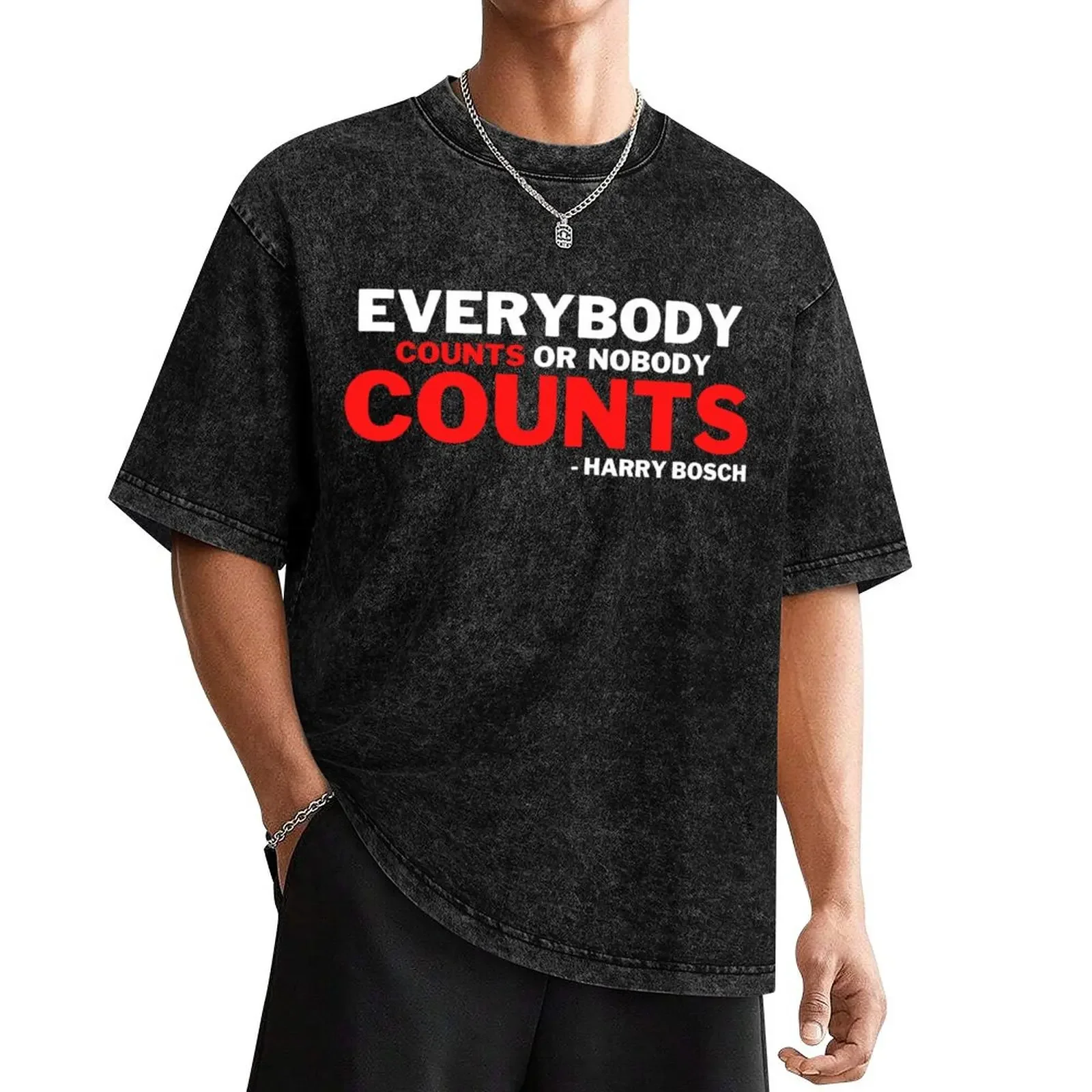 Everybody Counts Or Nobody Counts T-Shirt anime t shirts Blouse anime stuff compression shirt men