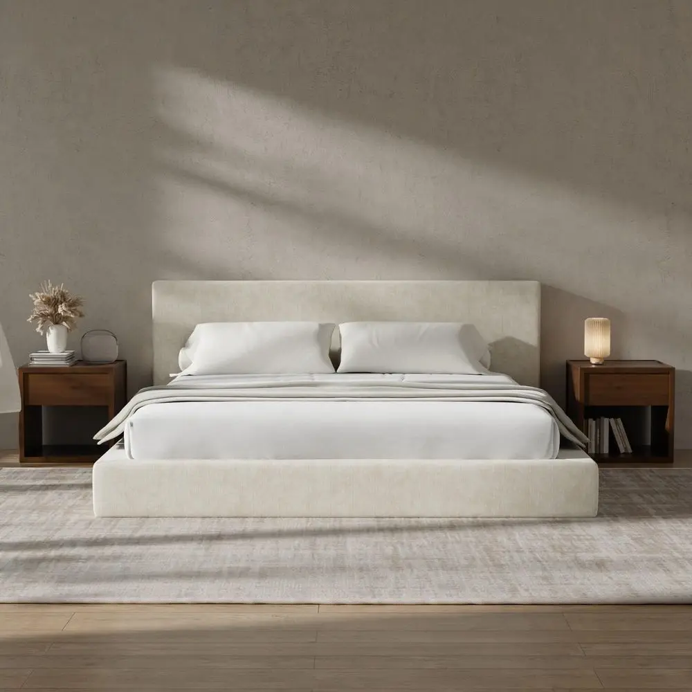 

AirFrame King Size Bed Frame with Headboard, Cloud Upholstered Platform Bed Frame, 5 Inch Foam Cushioned, No Box Spring, Easy A