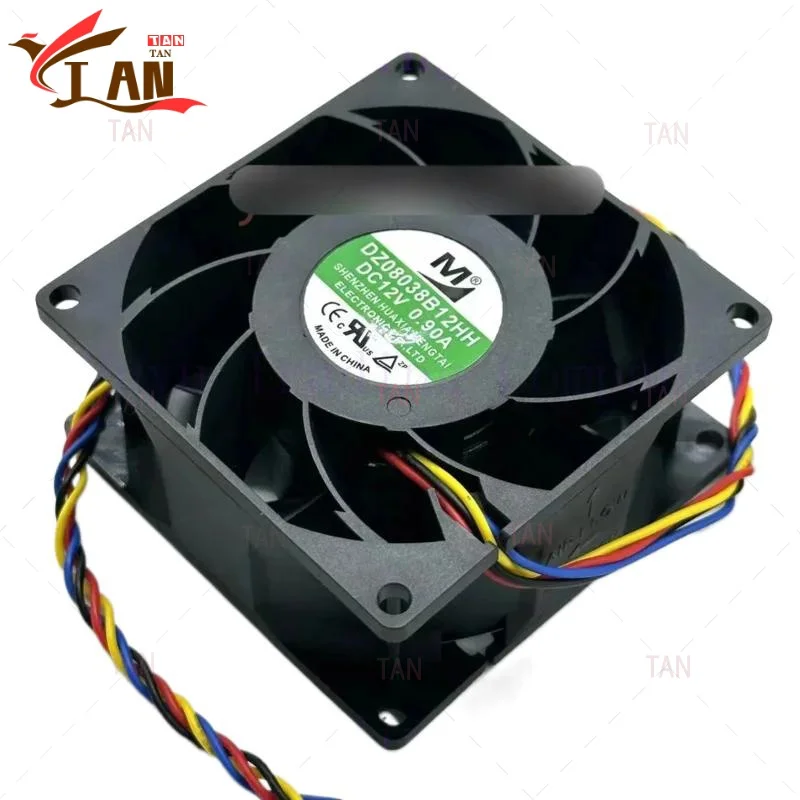 

FOR M / Huaxia DZ08038B12HH DC 12V 0.90A 80x80x38mm 4-Wire Server Cooling Fan TAN