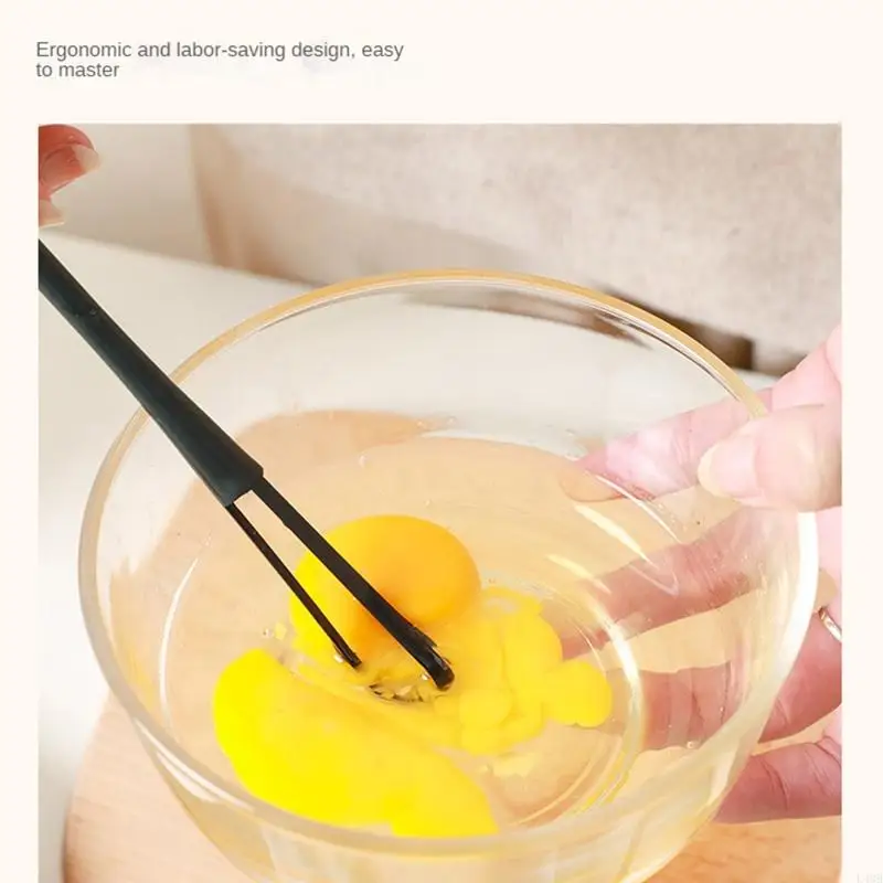 L4MB Multi-function Mini Plastic Egg Whisk Egg Beater Kitchen Seasoning Stirring for Blending Whisking Household Cuisine