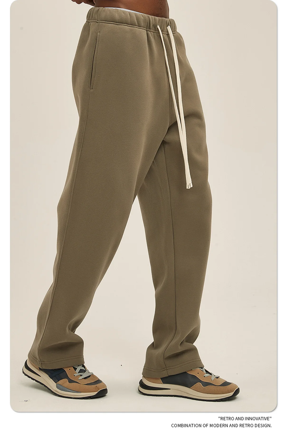 

2025 New Men's Fleece Lined Sweatpants 350g Heavyweight Casual Pants Loose Fit Straight Leg American Streetwear Sports Trousers