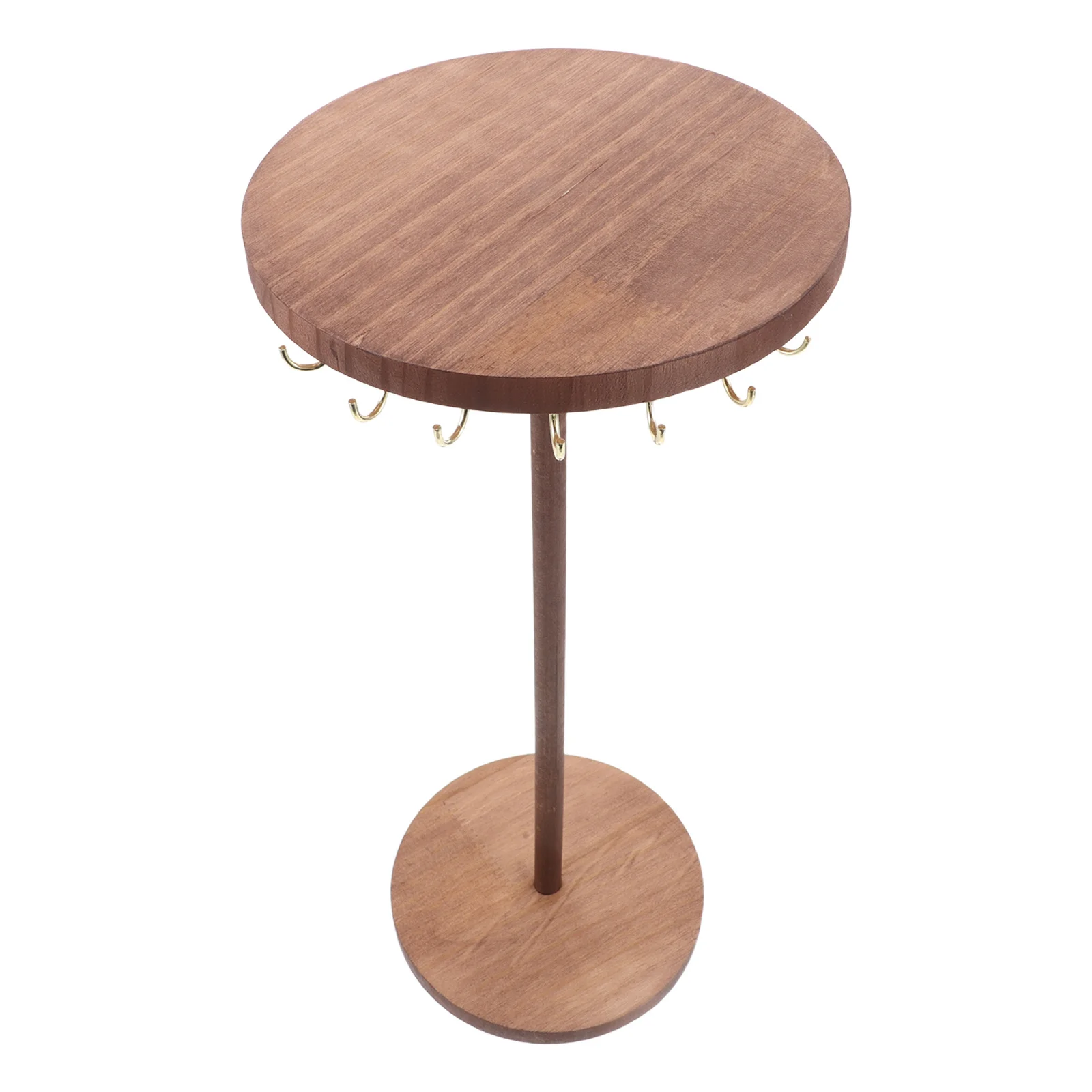 

Solid Wood Jewelry Display Stand Round Disk Necklace Holder Hanging Organizer Desktop Jewelry Rack Bracelet Holder