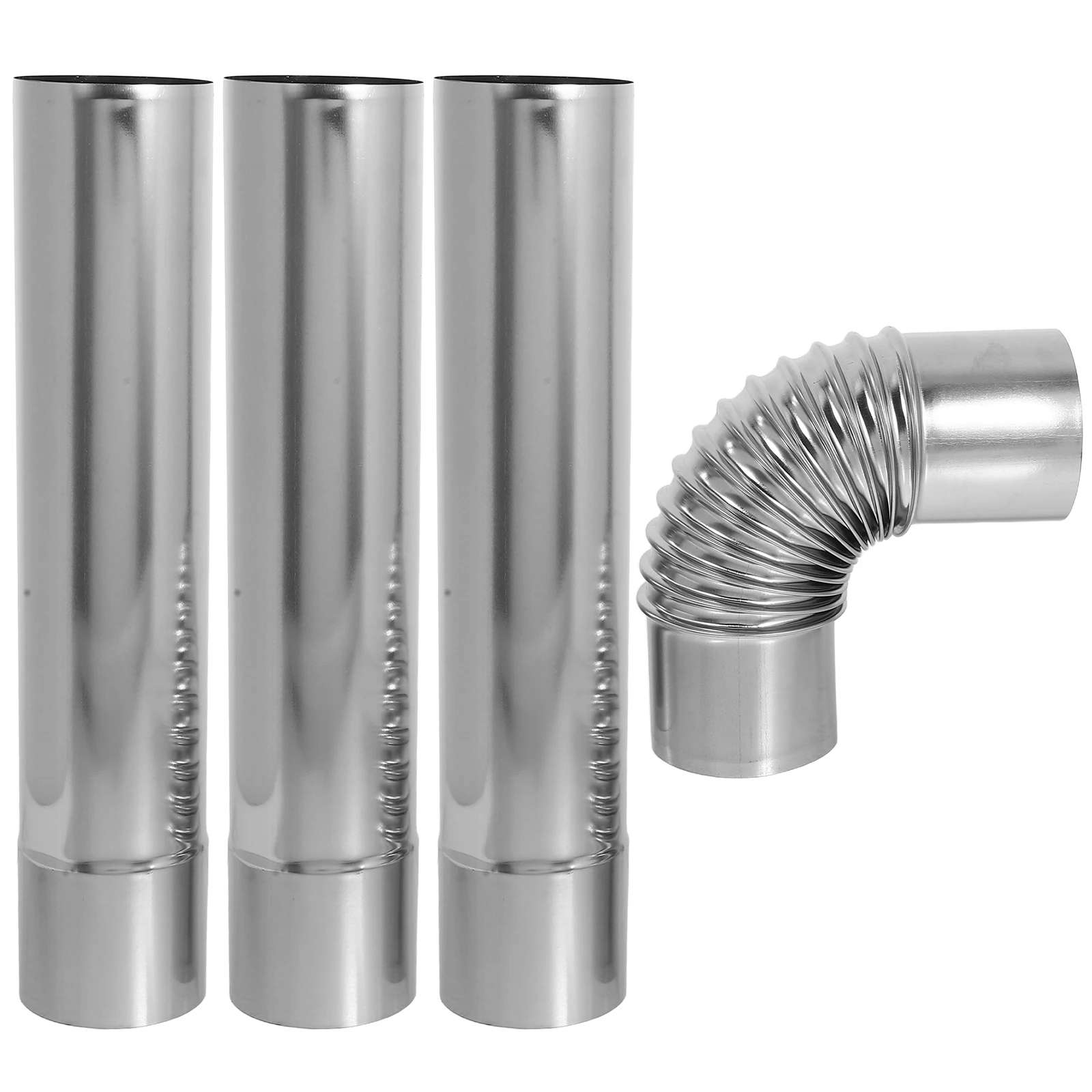 

3Pcs Gas Water Heater Vent Smoke Straight Tubes Stainless Steel Elbow Adapters Smooth Surface Long Lasting Vent Smoke