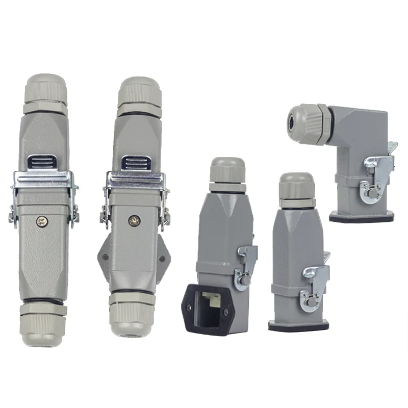Heavy Load Connector HDC HA 4 5 6 8 Pins Industrial Waterproof Rectangular Connector Aviation Plug Socket 10A