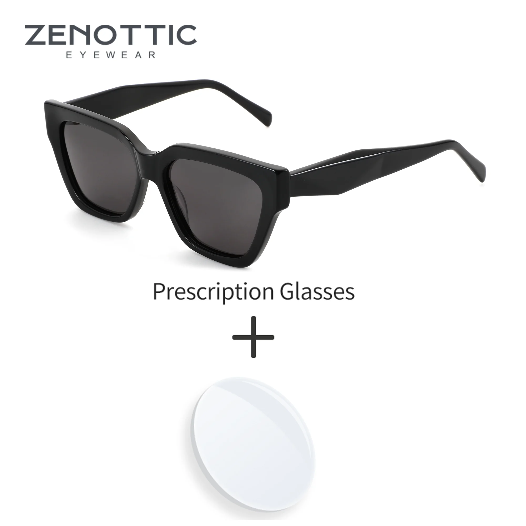 

ZENOTTIC M Size Modish Butterfly Polarized Prescription Sunglasses For Women Fashion Acetate UV400 Progressive Optical Shades