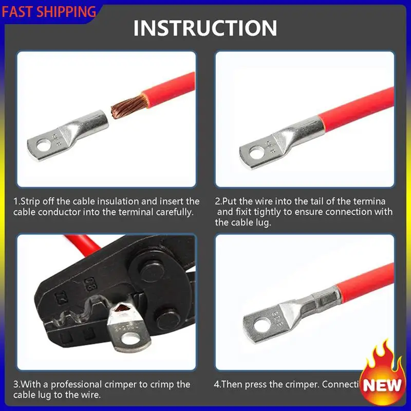 

Hot Trend-220Piece Bare Ring Terminals Lug Seal Battery Wire Connectors Cable Crimped SC4-SC25