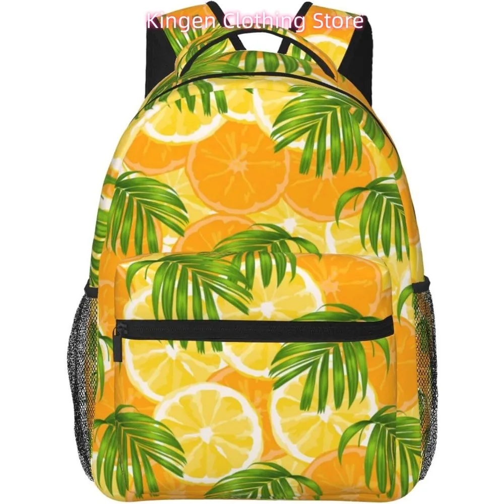 

Милый легкий рюкзак для ноутбука с листьями лимона, легкий многоцелевой дорожный повседневный рюкзак, унисекс, студенческие рюкзаки для мужчин и женщин