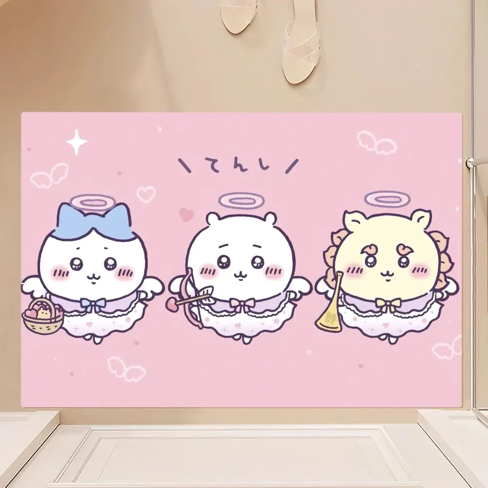 Cartoon C-Chiikawa Cute Floor Mat Bedroom Kitchen Door Bath House Super Absorbent Foot Non-slip