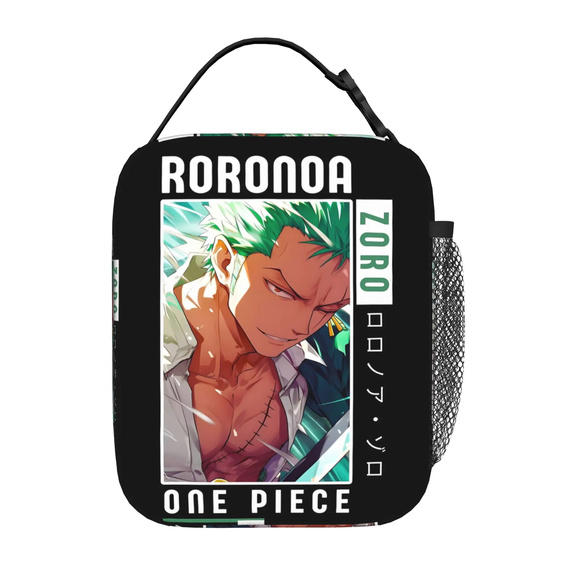 One Piece Anime Zoro Insulated Lunch Bag Insulation Bento Pack Rice Bag  bolsa Student Bento Lunch Handbag Insulation