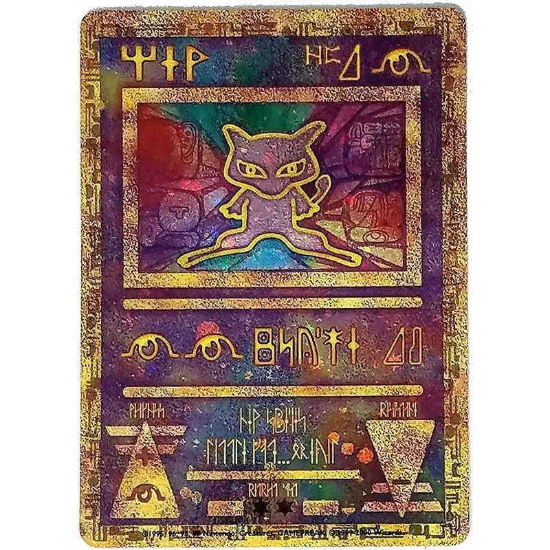 Pokemon Ptcg Mew Mewtwo X Y Ancient Slate Series Metal Card Anime Game Characters Ancient Weries Gold Collection Card