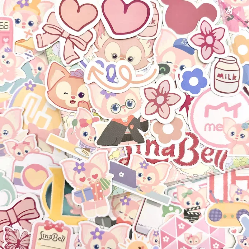 สติกเกอร์ลายการ์ตูนดิสนีย์ลิน่าเบลล์น่ารัก 50 ชิ้น สำหรับตกแต่งโทรศัพท์มือถือ คอมพิวเตอร์ แก้วน้ำ ลายใหม่