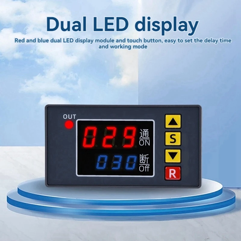 T3231 Programmable Time Controller Dual LED Display Digital Relay Time Delay Switch