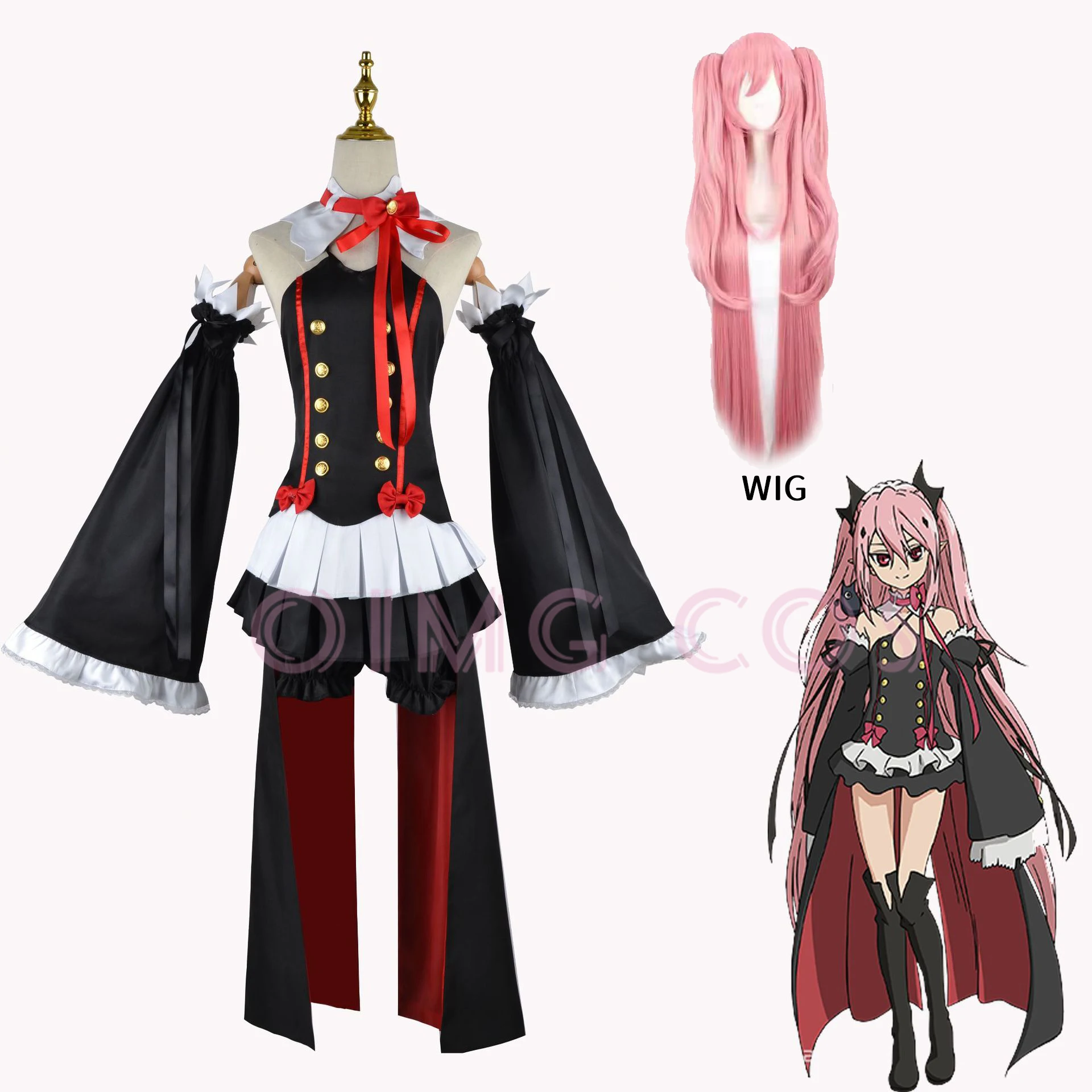 

Seraph of The End Krul Tepes Cosplay Costume Uniform Wig Anime Chinese Style Halloween Costumes Game Opulent Splendor