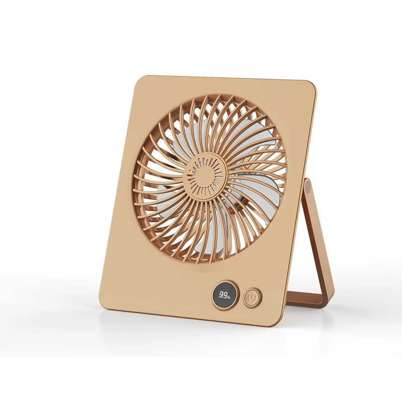 2025 New USB Desk Fan LED Display 2000mAh Rechargeable Battery Powerful Super-Thin Small Table Portable Fan Handheld for Outdoor