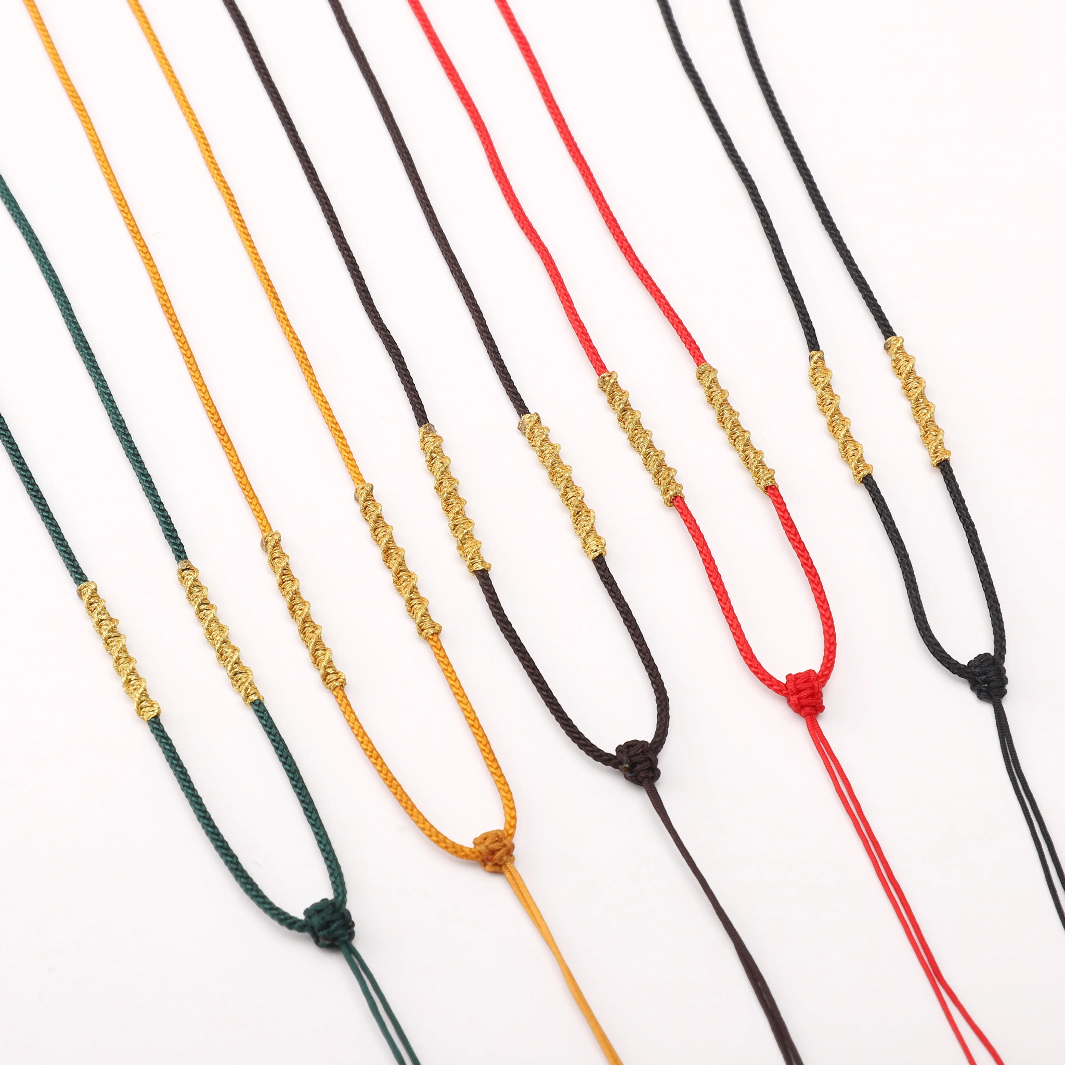 Schmuckherstellungszubehör, handgewebte Halskette mit Perlen für Schmuck, goldene Fadenketten, DIY-Schmuck, exquisites Seil – Detail 1