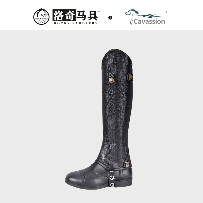 Chaps equestri per bambini mezza pelle di vacchetta in pelle spessa equipaggiamento equestre cavaliere protegge le gambe durante la guida