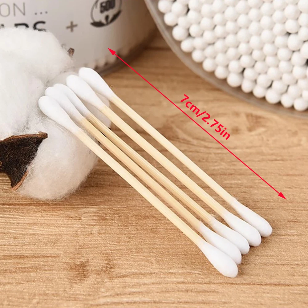 100/500/1000pcs Double Head Cotton Swab Women Makeup Cotton Buds Tip for Wood Sticks Nose Ears Cleaning Health Care Tools