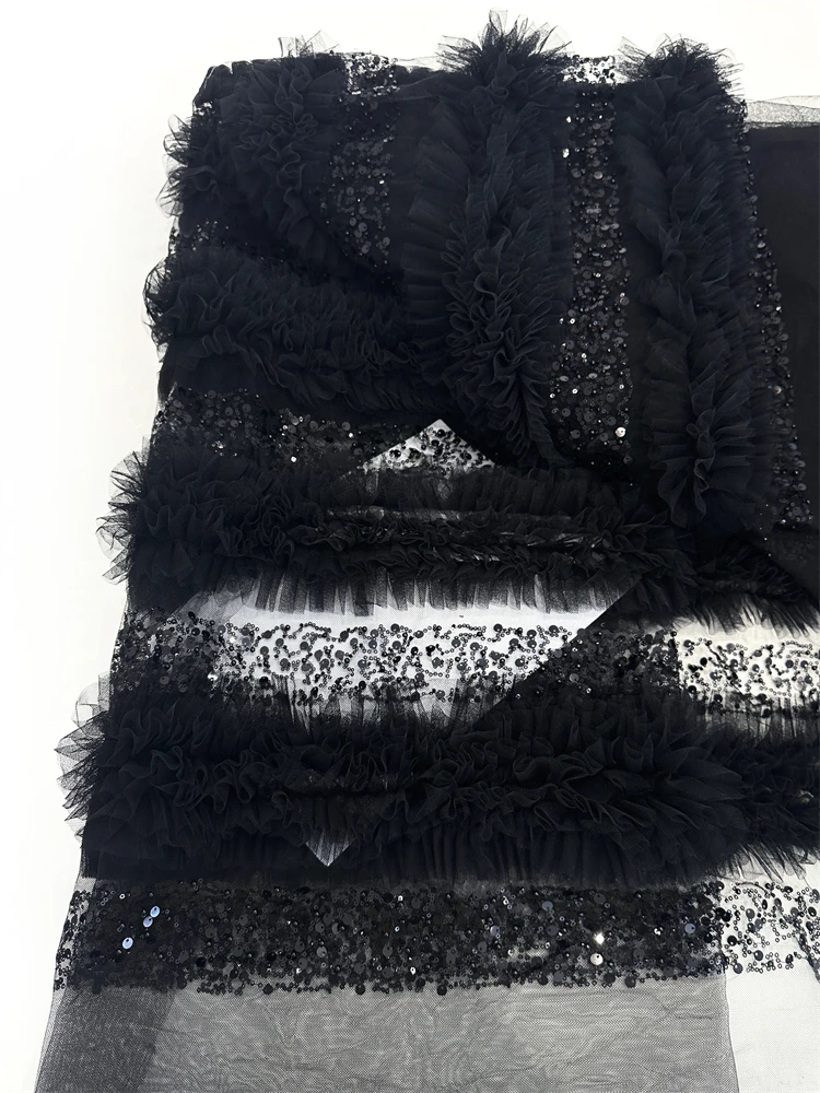 2025 جودة عالية فاخرة الفرنسية تول الترتر صافي نسيج الدانتيل الأفريقي الترتر أقمشة الدانتيل لنيجيريا فستان الزفاف خياطة الحفلات