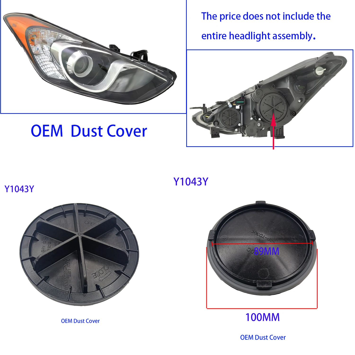 1 Pc YEHOLTE For Hyundai Elantra GT AD I30 2008-2018 Headlamp Dust Cover LED Bulb Extension Cap headlight Lamp Plug 921403x000