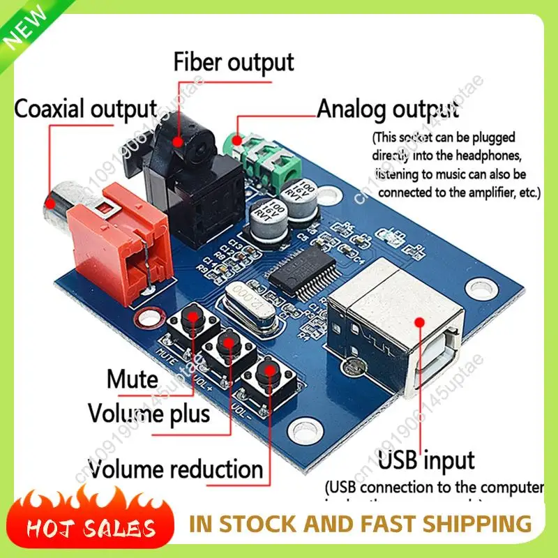 N88R PCM2704 USB DAC USB Power Fiber Optic Coaxial Analog Audio Output untuk Raspberry Pi Raspbian Raspbmc Windows 7