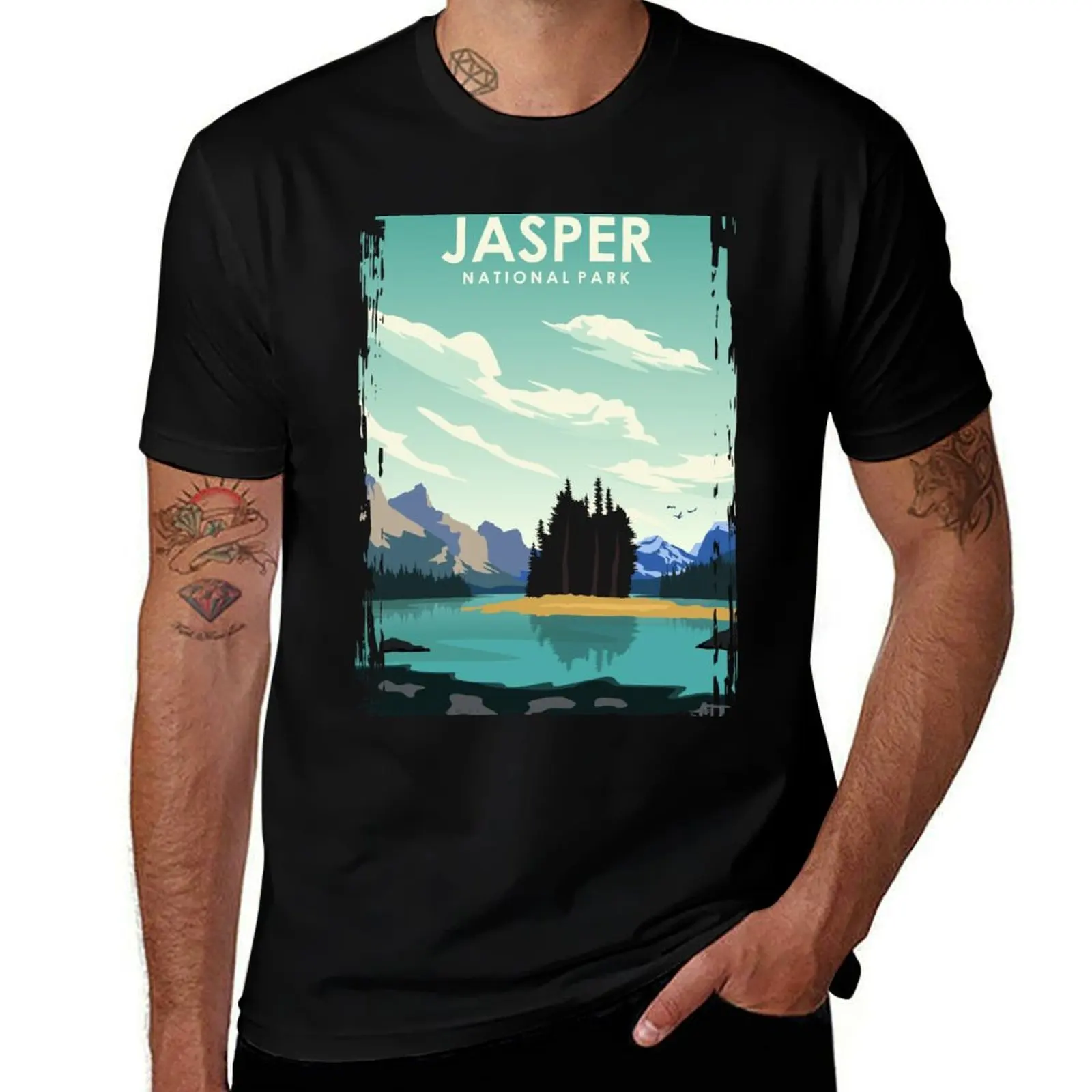 Jasper National Park Vintage Minimal Retro Travel Poster T-Shirt essential t shirt T-Shirt