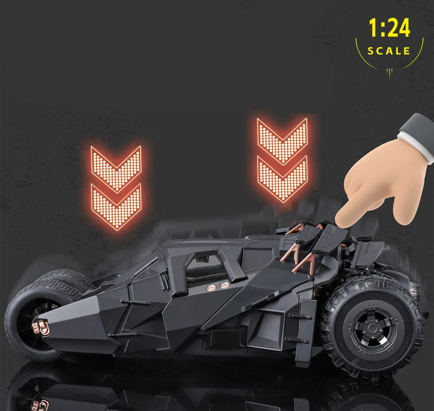 1:24 Batmobil Tumbler Bat Legierung Modell Auto Spielzeug Diecasts Metall Casting Sound und Licht Auto Spielzeug Für Kinder Fahrzeug – Detail 6
