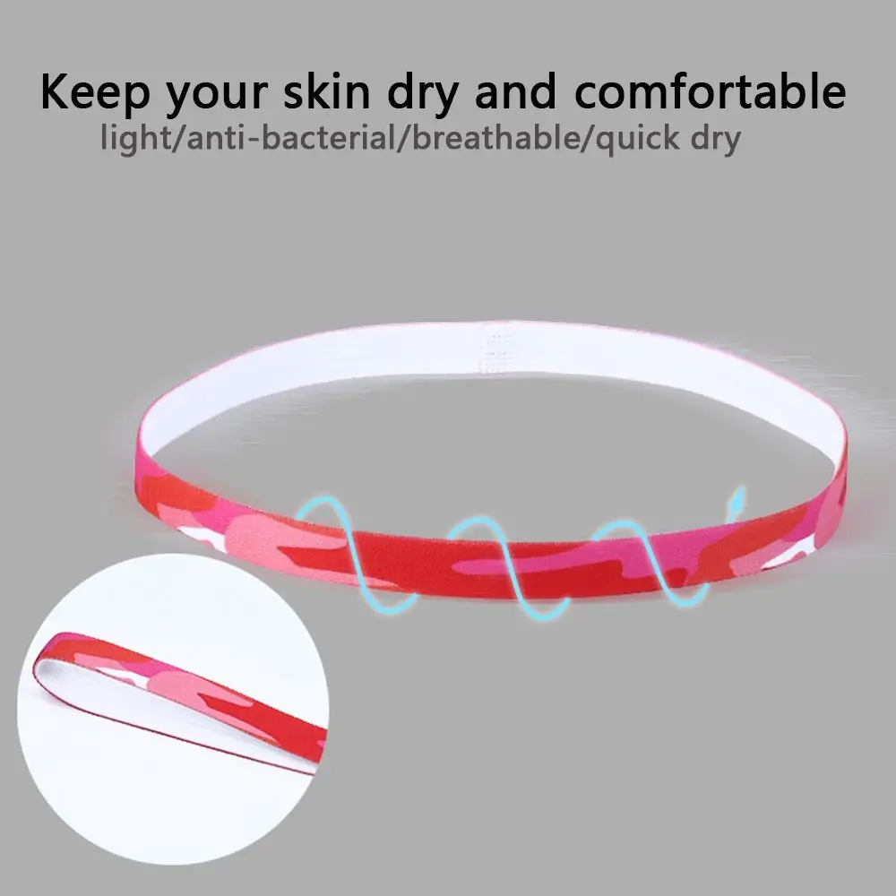 Fashion Gym Anti-slip Stripe Print Running Headwear Fitness Headband Sport Hairband Yoga Sweatband