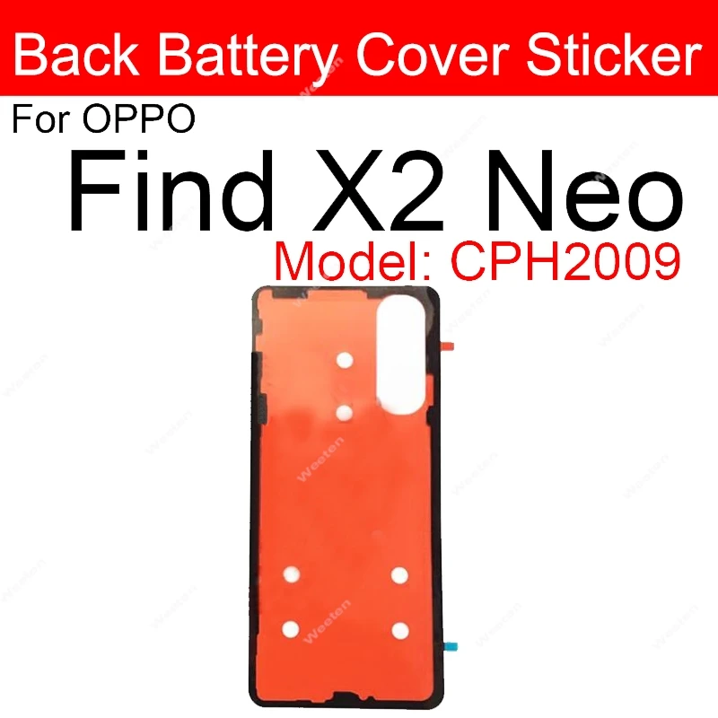 Couvercle de batterie arrière adhésif pour OPPO, pièces d\'autocollant de boîtier arrière, Find X X2 bery X5 X6 Pro Find X2 bery X5 Lite Neo