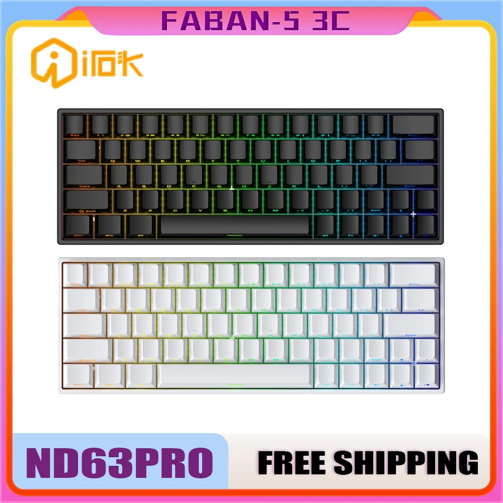 Irok Nd63pro Magnetic Switch Customized Mechanical Gaming Keyboard Hot Swap Wired Rgb Light Office Gaming Rt Trigger Laptop Gift