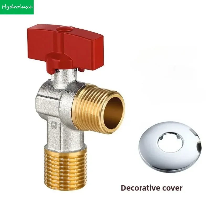 

High Flow Leak Free Triangle Valve Brass Faucet Triangle Valve Hot and Cold Water Outlet G1/2 Brass Triangle Faucet Inlet Taps