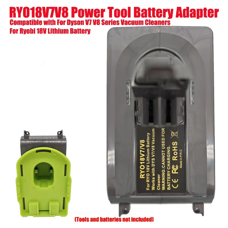 

Compatible with For Dyson V7 V8 Series Vacuum Cleaners for Ryobi 18V Lithium Battery RYO18V7V8 2-in-1 Power Tool Battery Adapter