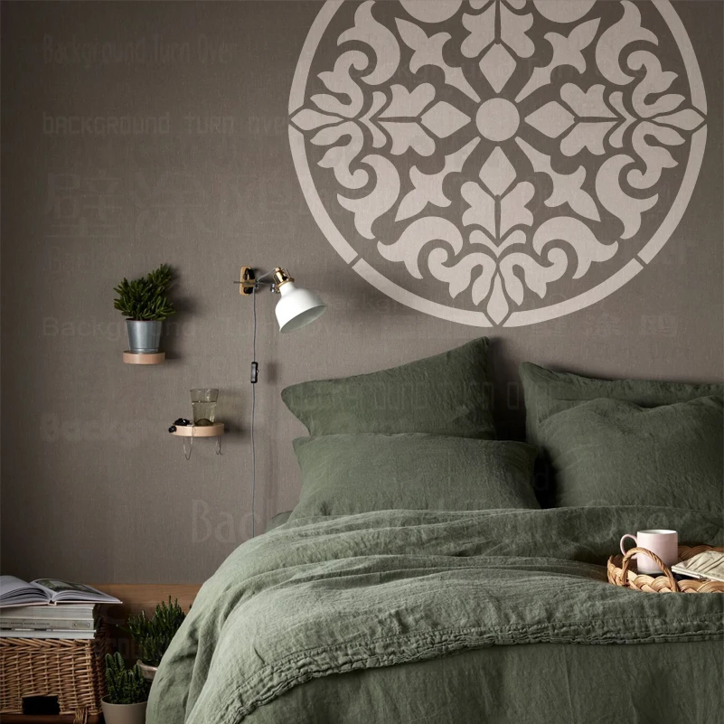 

40cm - 80cm Stencil For Painting Decor Wall Template To Paint Furniture Makers Decorative Plaster Round Flower Mandala S317